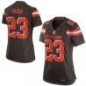 Cheap Joe Haden Browns Women Jersey From China Brown-2015 Game #23