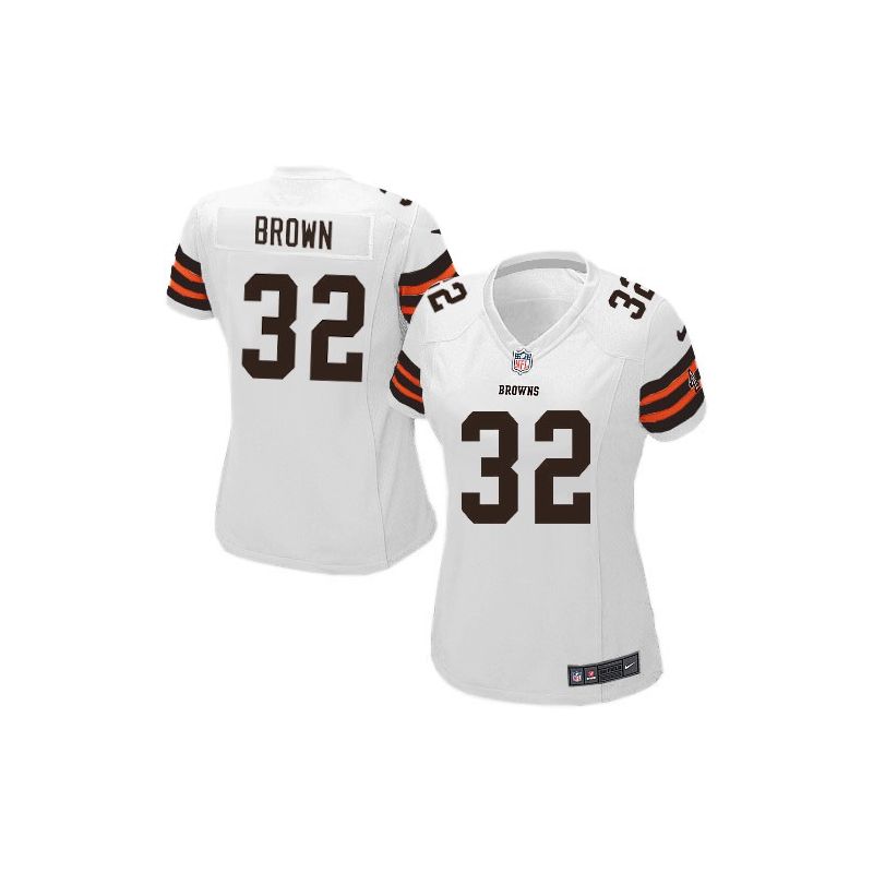 Cheap Jim Brown Browns Women Jersey From China White Game #32
