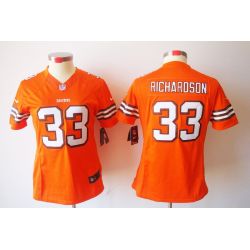 Cheap Trent Richardson Browns Women Jersey From China Orange Game #33