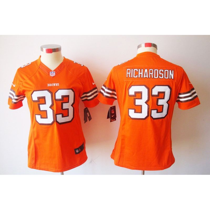 Cheap Trent Richardson Browns Women Jersey From China Orange Game #33