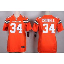 Cheap Isaiah Crowell Browns Women Jersey From China Orange-2015 Game #34