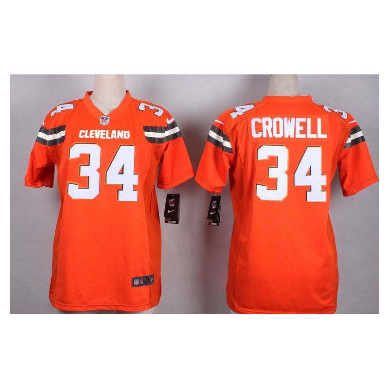 Cheap Isaiah Crowell Browns Women Jersey From China Orange-2015 Game #34