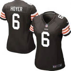 Cheap Brian Hoyer Browns Women Jersey From China Brown Game #6