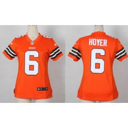 Cheap Brian Hoyer Browns Women Jersey From China Orange Game #6