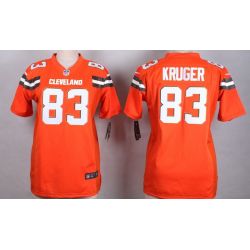 Cheap Paul Kruger Browns Women Jersey From China Orange-2015 Game #83
