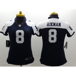 Cheap Troy Aikman Cowboys Women Jersey From China Blue-Thanksgiving Game #8