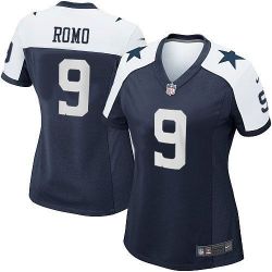 Cheap Tony Romo Cowboys Women Jersey From China Blue-Thanksgiving Game #9