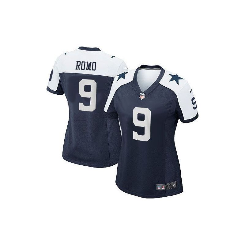Cheap Tony Romo Cowboys Women Jersey From China Blue-Thanksgiving Game #9