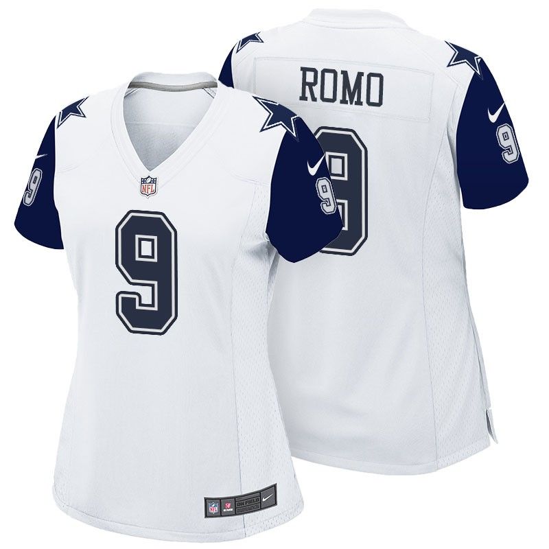 Cheap Tony Romo Cowboys Women Jersey From China White-Rush Game #9