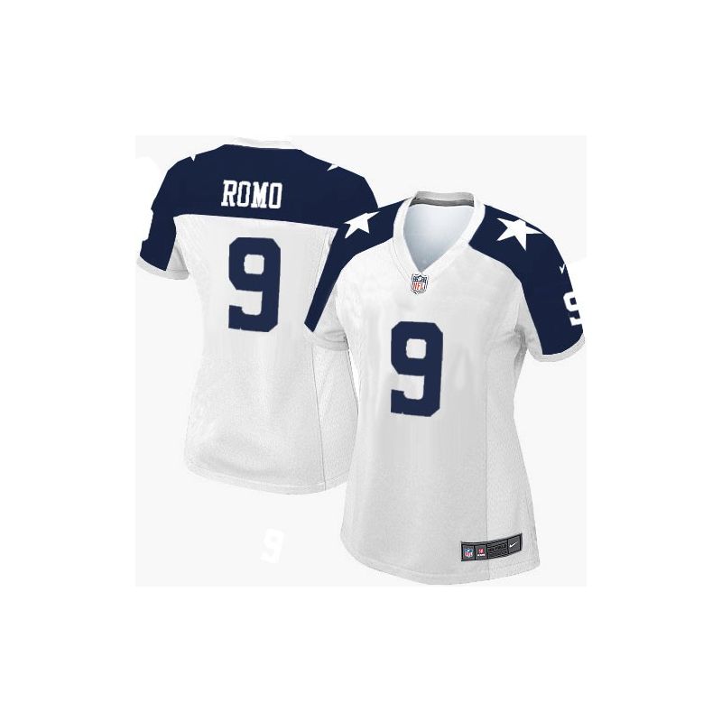Cheap Tony Romo Cowboys Women Jersey From China White-Thanksgiving Game #9