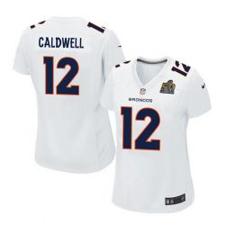 Cheap Andre Caldwell Broncos Women Jersey From China White-Super-Bowl-50-Game-Event Game #12
