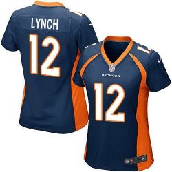 Cheap Paxton Lynch Broncos Women Jersey From China Blue Game #12
