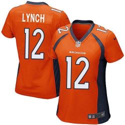 Cheap Paxton Lynch Broncos Women Jersey From China Orange Game #12