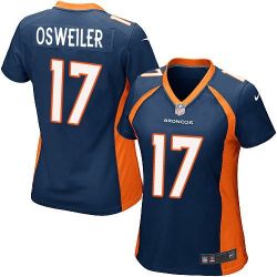 Cheap Brock Osweiler Broncos Women Jersey From China Blue Game #17