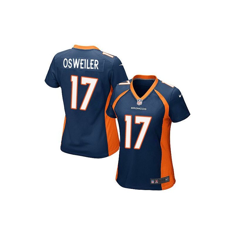 Cheap Brock Osweiler Broncos Women Jersey From China Blue Game #17
