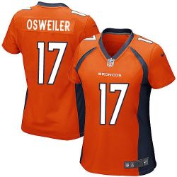 Cheap Brock Osweiler Broncos Women Jersey From China Orange Game #17