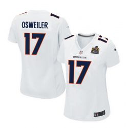 Cheap Brock Osweiler Broncos Women Jersey From China White-Super-Bowl-50-Game-Event Game #17