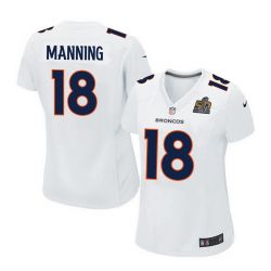 Cheap Peyton Manning Broncos Women Jersey From China White-Super-Bowl-50-Game-Event Game #18