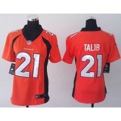 Cheap Aqib Talib Broncos Women Jersey From China Orange Game #21