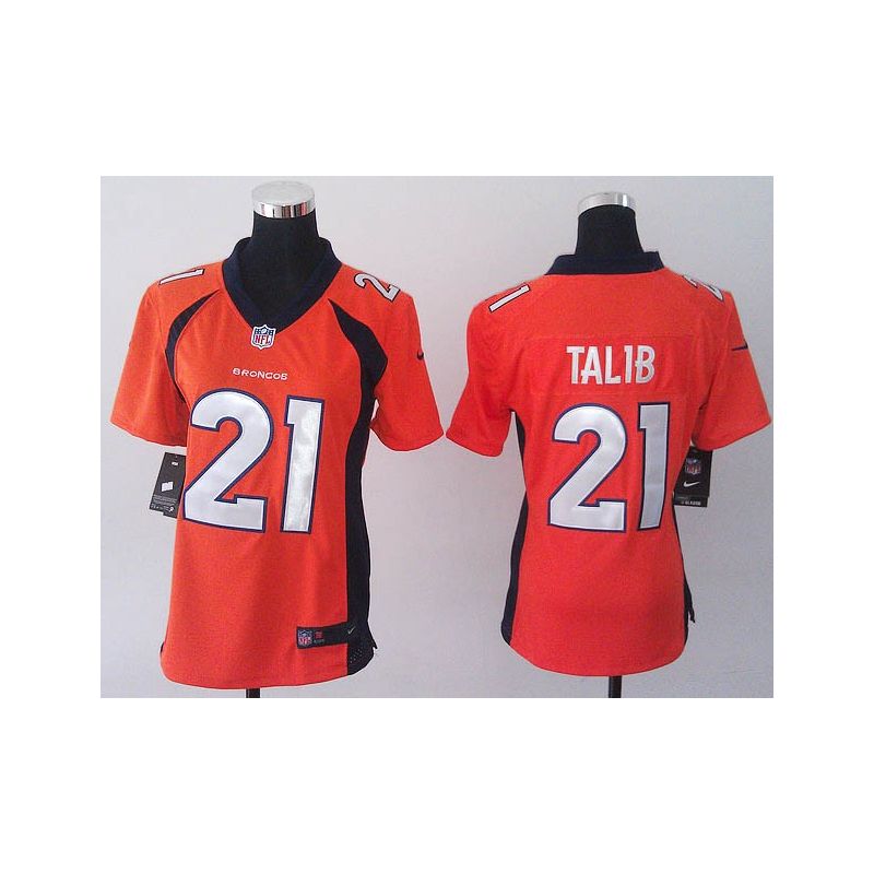 Cheap Aqib Talib Broncos Women Jersey From China Orange Game #21
