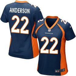 Cheap CJ Anderson Broncos Women Jersey From China Blue Game #22