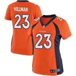 Cheap Ronnie Hillman Broncos Women Jersey From China Orange Game #23