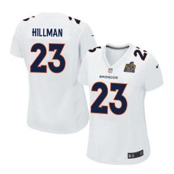 Cheap Ronnie Hillman Broncos Women Jersey From China White-Super-Bowl-50-Game-Event Game #23