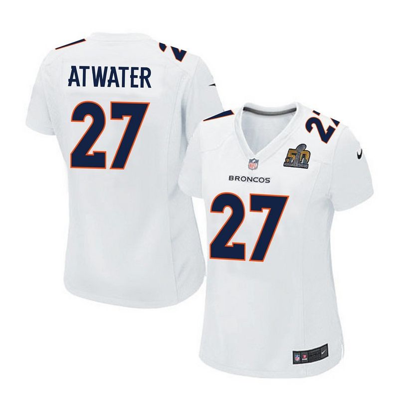 Cheap Steve Atwater Broncos Women Jersey From China White-Super-Bowl-50-Game-Event Game #27
