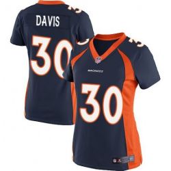 Cheap Terrell Davis Broncos Women Jersey From China Blue Game #30