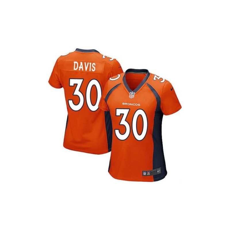 Cheap Terrell Davis Broncos Women Jersey From China Orange Game #30