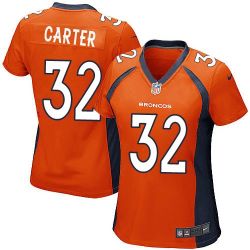 Cheap Tony Carter Broncos Women Jersey From China Orange Game #32