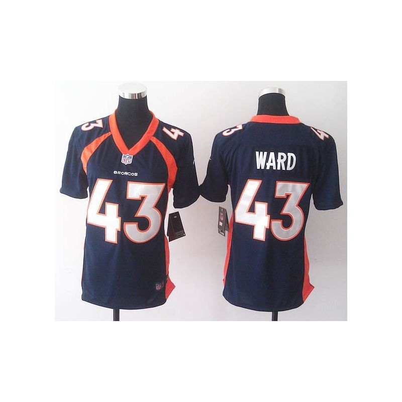 Cheap TJ Ward Broncos Women Jersey From China Blue Game #43