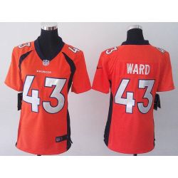 Cheap TJ Ward Broncos Women Jersey From China Orange Game #43