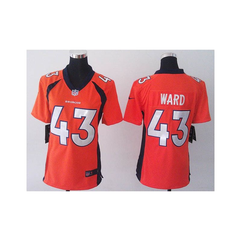 Cheap TJ Ward Broncos Women Jersey From China Orange Game #43