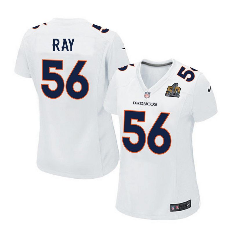 Cheap Shane Ray Broncos Women Jersey From China White-Super-Bowl-50-Game-Event Game #56