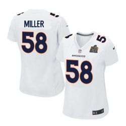 Cheap Von Miller Broncos Women Jersey From China White-Super-Bowl-50-Game-Event Game #58