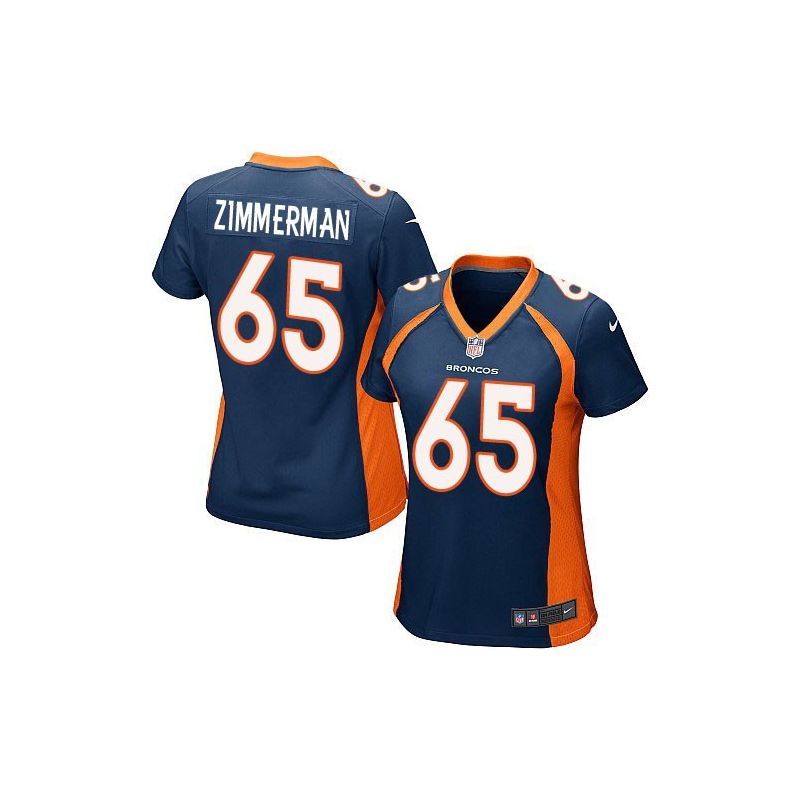Cheap Gary Zimmerman Broncos Women Jersey From China Blue Game #65