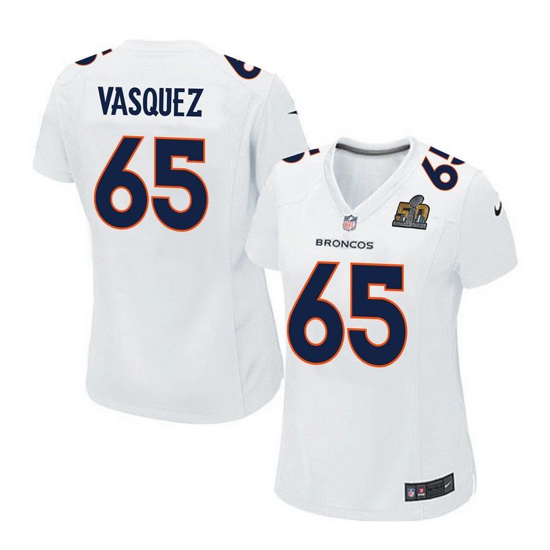 Cheap Louis Vasquez Broncos Women Jersey From China White-Super-Bowl-50-Game-Event Game #65