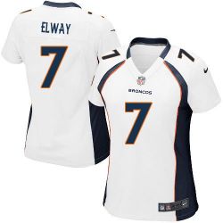 Cheap John Elway Broncos Women Jersey From China White Game #7