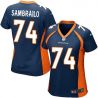 Cheap Ty Sambrailo Broncos Women Jersey From China Blue Game #74