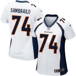 Cheap Ty Sambrailo Broncos Women Jersey From China White Game #74
