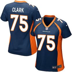 Cheap Chris Clark Broncos Women Jersey From China Blue Game #75