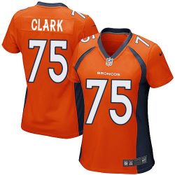 Cheap Chris Clark Broncos Women Jersey From China Orange Game #75