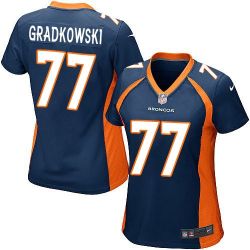 Cheap Gino Gradkowski Broncos Women Jersey From China Blue Game #77