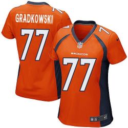 Cheap Gino Gradkowski Broncos Women Jersey From China Orange Game #77