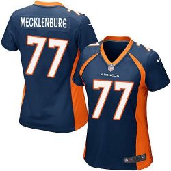 Cheap Karl Mecklenburg Broncos Women Jersey From China Blue Game #77