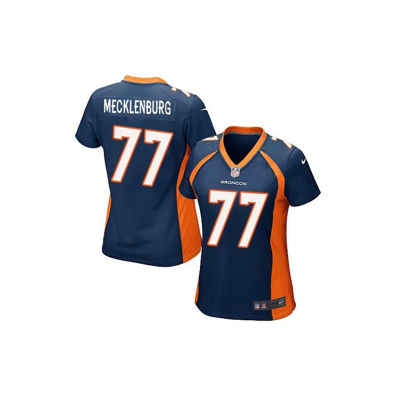 Cheap Karl Mecklenburg Broncos Women Jersey From China Blue Game #77