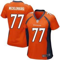 Cheap Karl Mecklenburg Broncos Women Jersey From China Orange Game #77