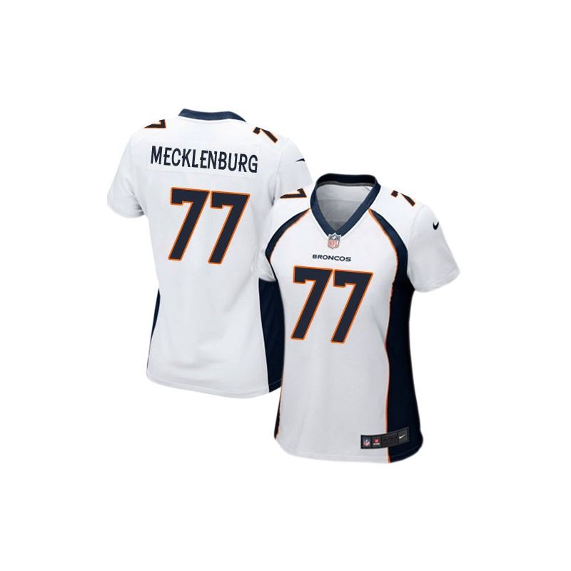 Cheap Karl Mecklenburg Broncos Women Jersey From China White Game #77