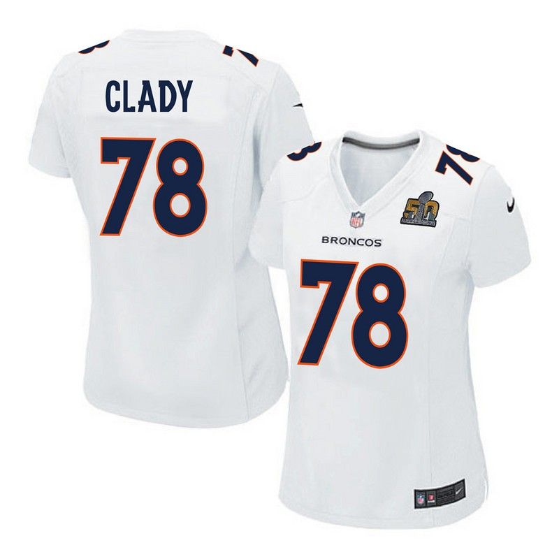 Cheap Ryan Clady Broncos Women Jersey From China White-Super-Bowl-50-Game-Event Game #78